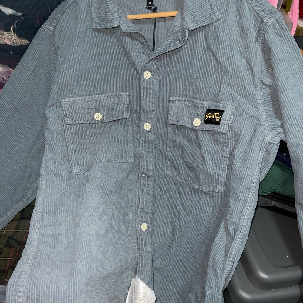 Stan Ray Men's CPO Overshirt in Battle Grey Cord